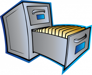 open filing cabinet